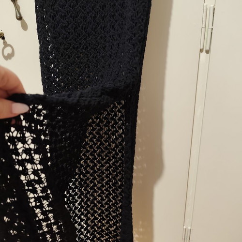 Stradivarius Crochet Maxi Dress size XS like new, black