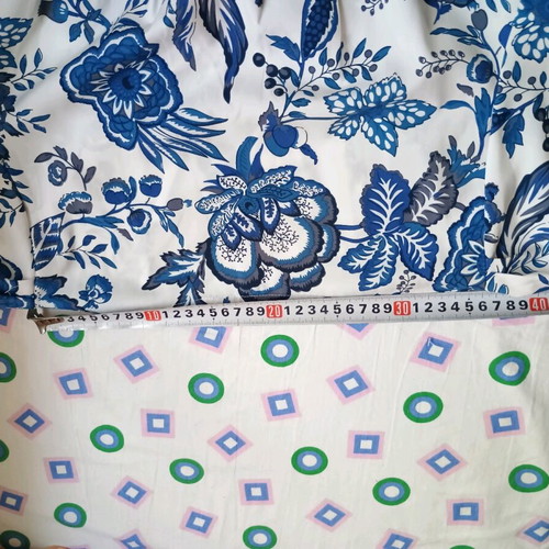 Mediterranean Blue and White Floral Dress like new with Short Sleeves