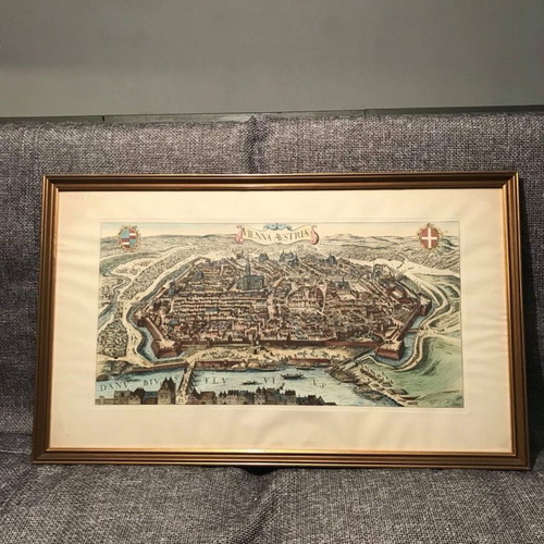 Vienna Austria Map like new copper engraving print