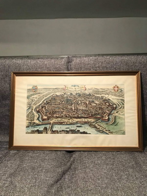 Vienna Austria Map like new copper engraving print