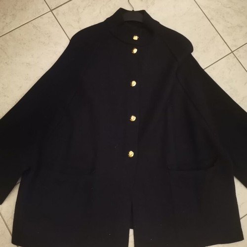 Parfois dark blue cape-jacket with gold buttons