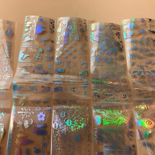 Aurora Glass holographic nail stickers new, pack of 5