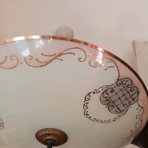Pendant light with rose gold details like new, antique