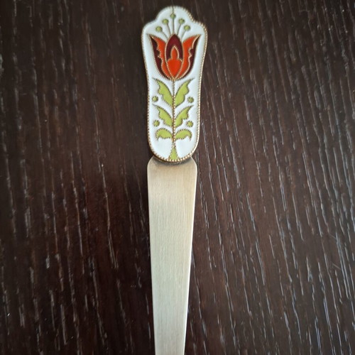 Vintage Soviet Cake Serving Spatula with Enamel Made in USSR like new