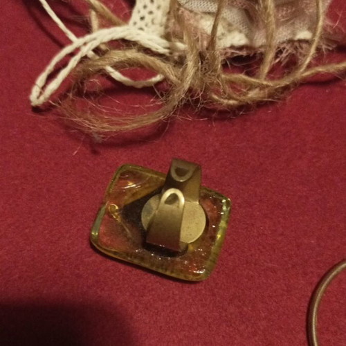 Glass ring handmade like new, adjustable size