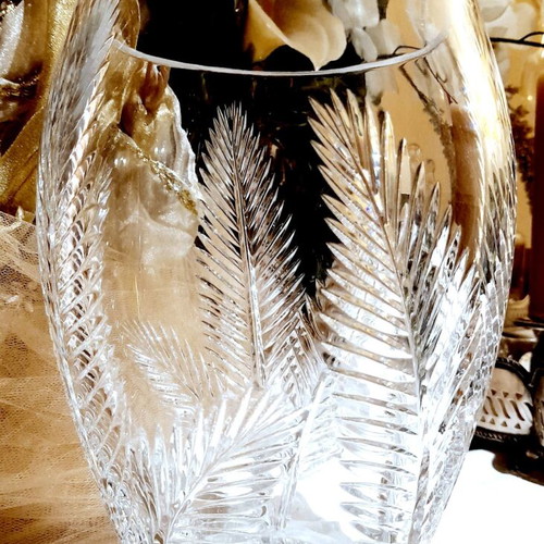 Crystal Vase heavy Bohemia or Rogaska cut lead crystal new