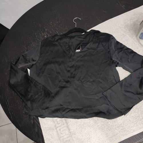 Paranoia black satin blouse new with tags, small size