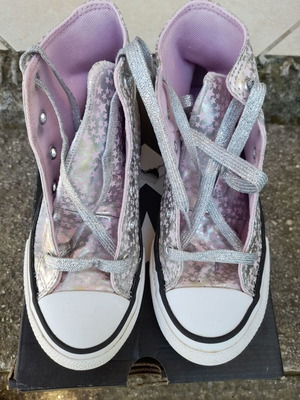 Converse All Star girls' shoes size 32 like new, gray and pink