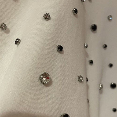 Zara blouse with silver and black rhinestones, fleece interior, like new, size M