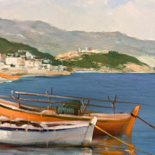 Έργο τέχνης Ν. Μανιάτης μεταχειρισμένο, θαλασσογραφία σε κορνίζα