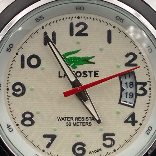 Lacoste men's watch like new with black silicone strap