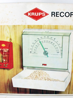 Ζυγαριά κουζίνας Krups Record Vintage 1974 επιτοίχια, καινούργια, έως 3 κιλά