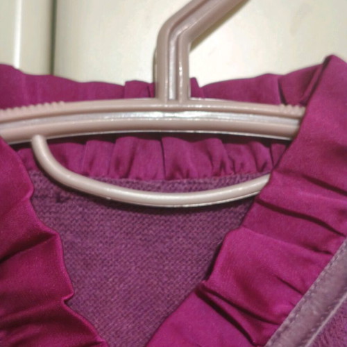 Bill Cost purple long-sleeve blouse with ruffles like new
