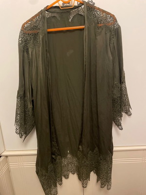 Women's lace house robe 100% real silk