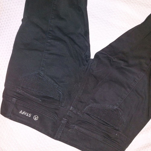 Staff black pants used, size 28, silver thread details