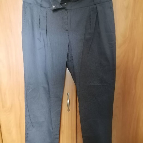 Women's set pants vest new, gray with white stripe
