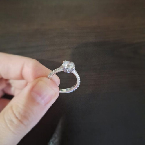 Swarovski ring size 52 like new, silver tone with crystals