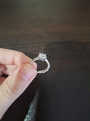 Swarovski ring size 52 like new, silver tone with crystals