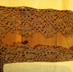 Embroidered table linens used, set of 4, mustard cotton