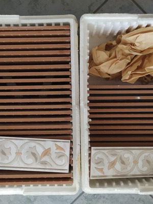 Italian listello tile 6.5x20 cm new, pack of 68 pieces