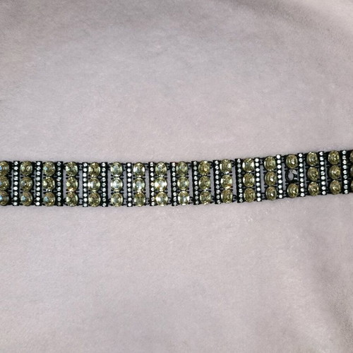 Black choker with gold stones like new, wide