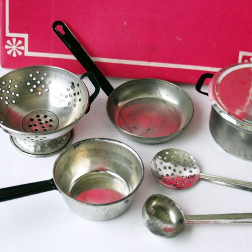 Vintage 70's Tin Kitchen Set new Greek Children's Toy