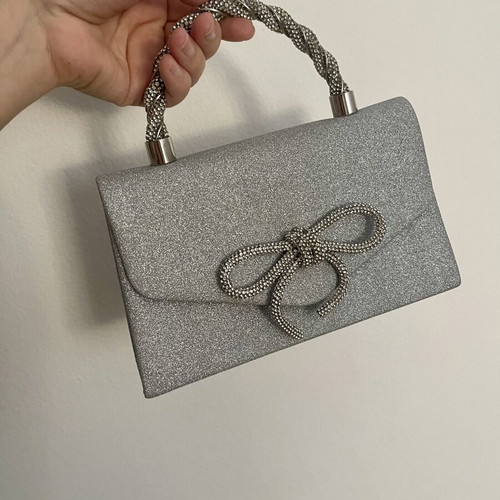 Silver Glitter Evening Clutch Bag Shein new