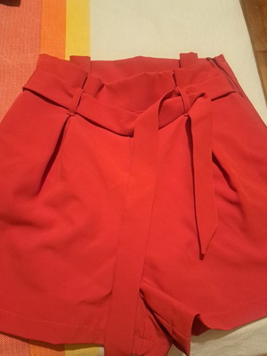 Pink Woman high-waist women's shorts like new, red, size S