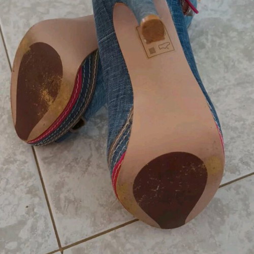 CafeNoir denim high-heeled pumps size 37 like new