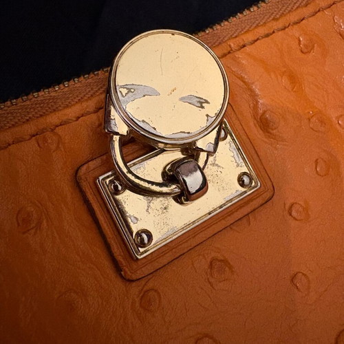 Michael Kors mini leather wallet used orange