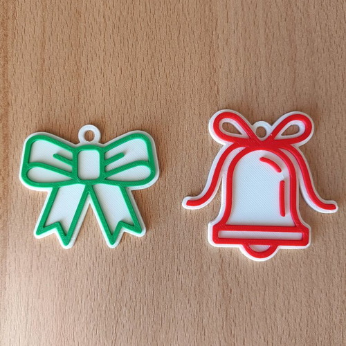Pack of 14 Christmas ornaments from 3D printer, new