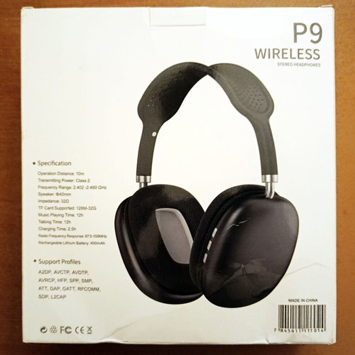 Wireless headphones P9 in excellent condition