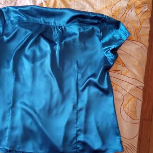 Satin shirt blue-noir, XL