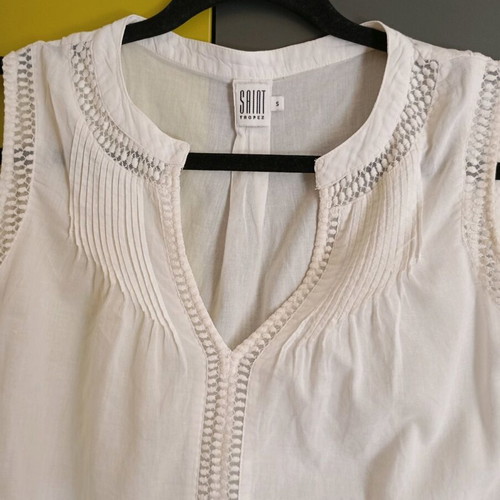 Saint Tropez women's blouse used, cotton, size M/L, white