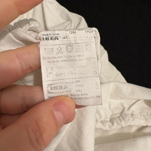 Ikea fitted sheet for crib used, white 140 cm