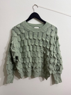 Knitted pullover like new, green, size M