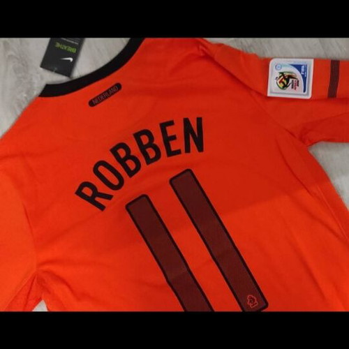 Netherlands National Team 2010 World Cup Home Jersey with Robben 11