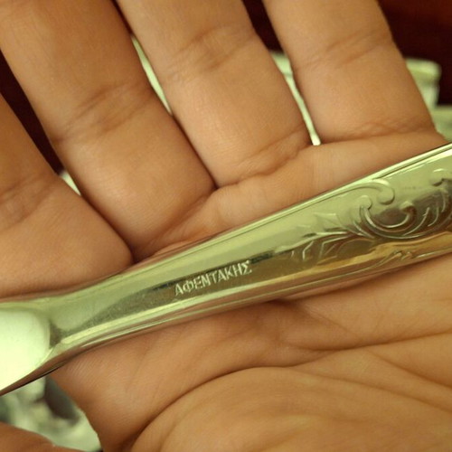 Set of 12 knives with ladle like new, stainless steel Afentakis