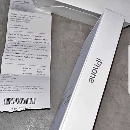 iPhone 17 Pro Max sealed, 2 TB, silver titanium