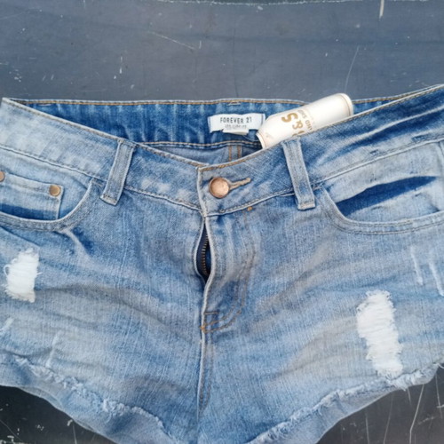 Forever 21 mini denim shorts, blue, size L