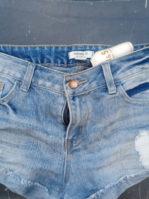 Forever 21 mini denim shorts, blue, size L