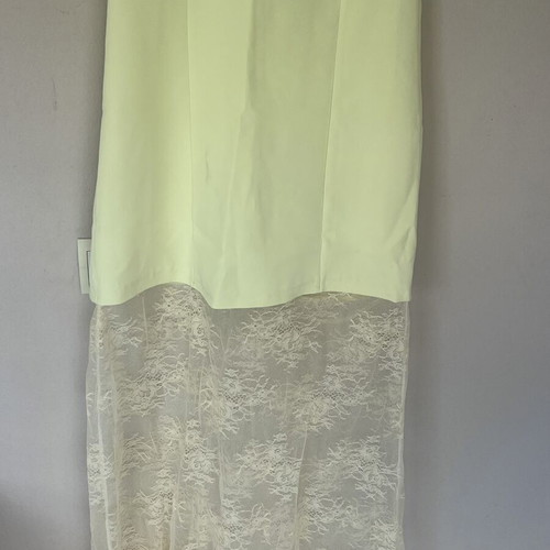 Long yellow dress with lace new, size S
