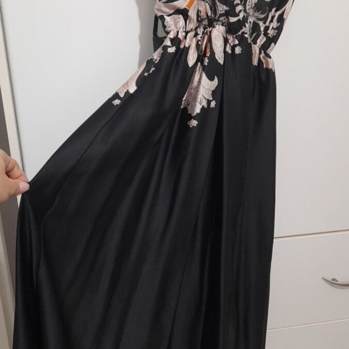 Summer dress like new, black with gold and bronze details, one size