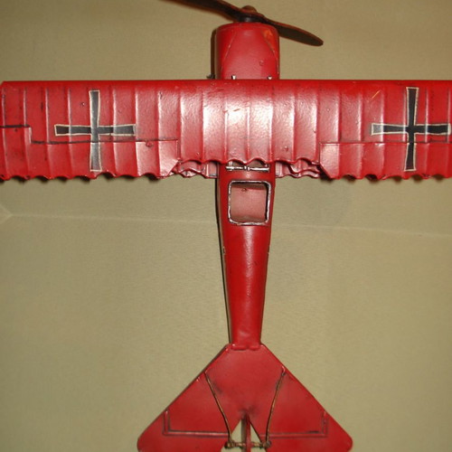 Vintage Metal Decorative Triplane "Red Baron" Fokker Dr.I | Handmade World War I Model