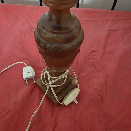 Vintage alabaster table lamp from 1980 with minor wear