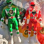  Power Rangers 8" Φιγούρες Πράσινος και Κόκκινος