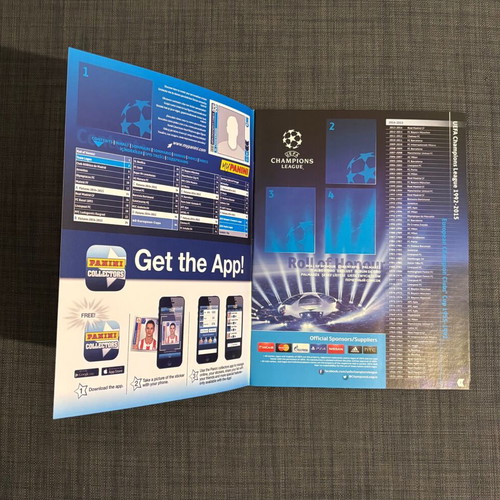 Panini Champions League 2014-2015 album and box with 50 packets in excellent condition
