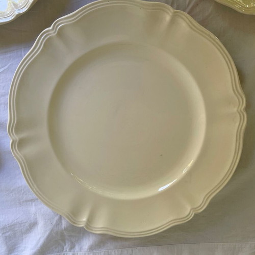 Digoin & Sarreguemines set used, 7 plates, large platter, appetizer dish
