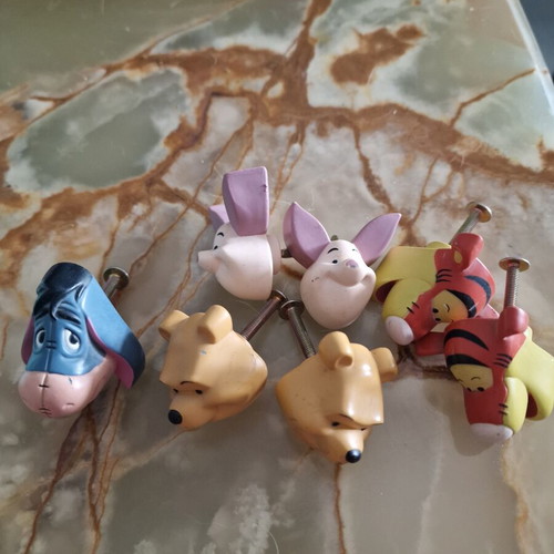 Vintage Disney Winnie the Pooh furniture knobs set of 7, like new