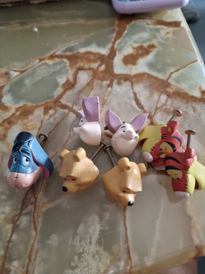 Vintage Disney Winnie the Pooh furniture knobs set of 7, like new